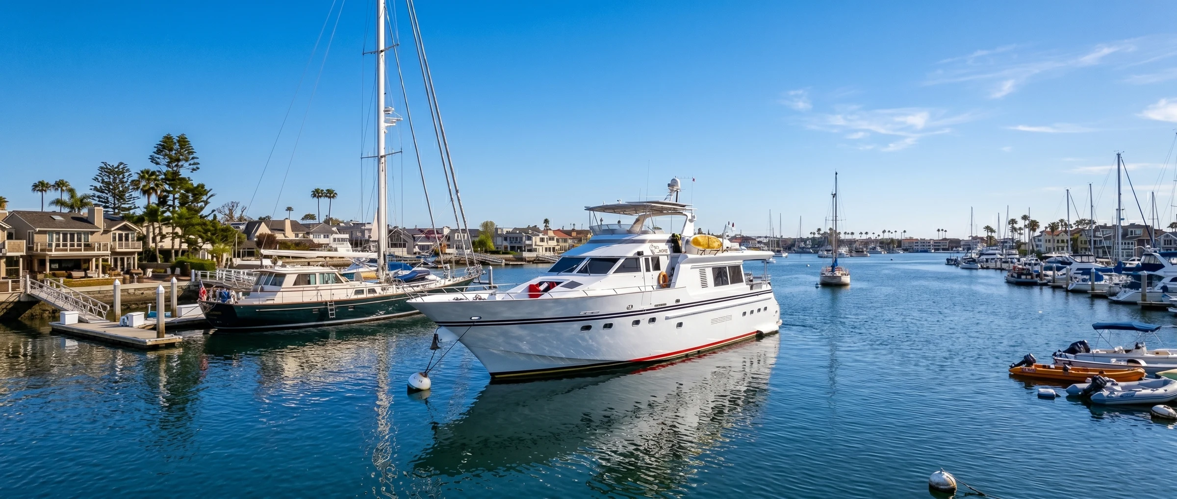 Full Circle Yacht 80ft moored in Newport Beach Harbor