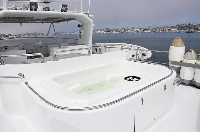 Jacuzzi on yacht upper deck