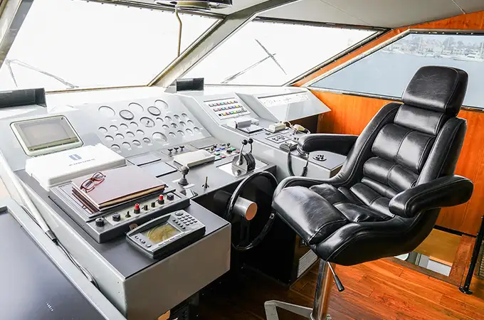 Captain chairs and yacht controls
