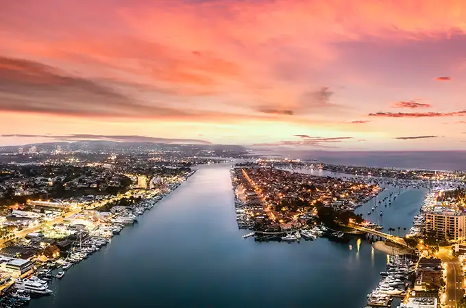 Sunset over Newport Harbor